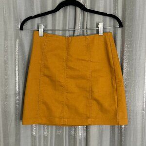 a-line tan high waisted mini skirt
